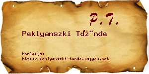 Peklyanszki Tünde névjegykártya